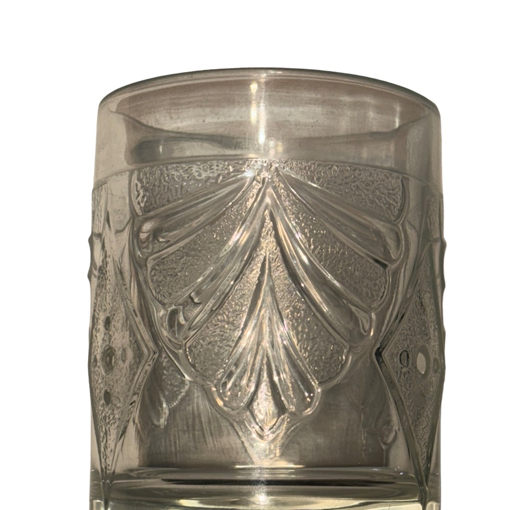 Martha Stewart Set of 6 Everyday Use Fan Diamond Round Clear Glasses - Picture 4 of 16